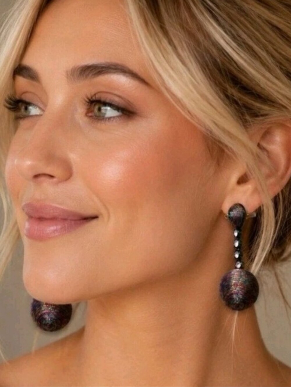 TUCKERNUCK Rainbow Multi Chrome Drop Lantern Earrings NEW